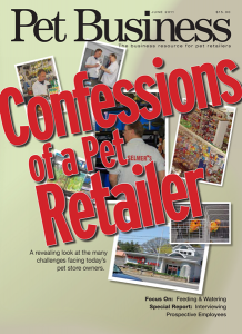 Cover from Pet Business Magazine Confessions of a Pet Retailer